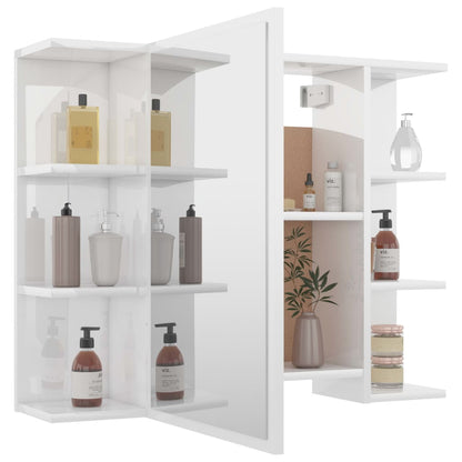 Mobile da Bagno Specchio Bianco Lucido 80x20,5x64cm Multistrato