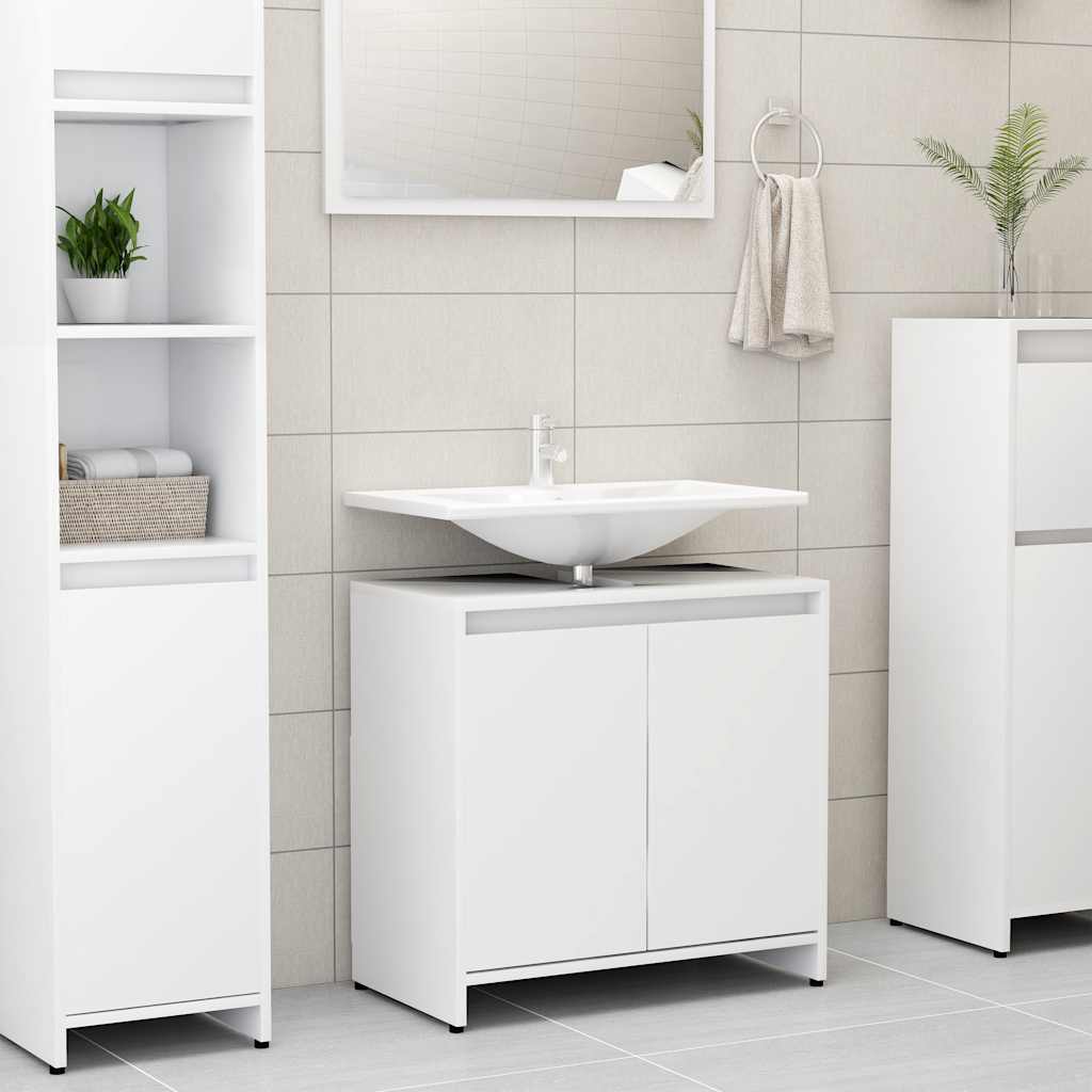 Mobile da Bagno Bianco 60x33x61 cm in Legno Multistrato