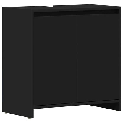 Mobile da Bagno Nero 60x33x61 cm in Legno Multistrato