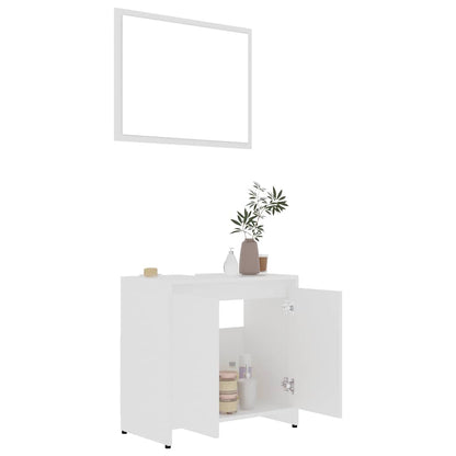 Set Mobili da Bagno Bianco in Legno Multistrato