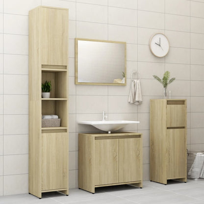Mobile da Bagno Rovere Sonoma 30x30x95 cm in Legno Multistrato
