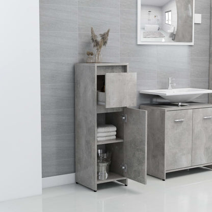 Mobile da Bagno Grigio Cemento 30x30x95 cm in Legno Multistrato
