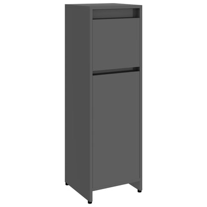 Mobile da Bagno Grigio Lucido 30x30x95 cm in Legno Multistrato