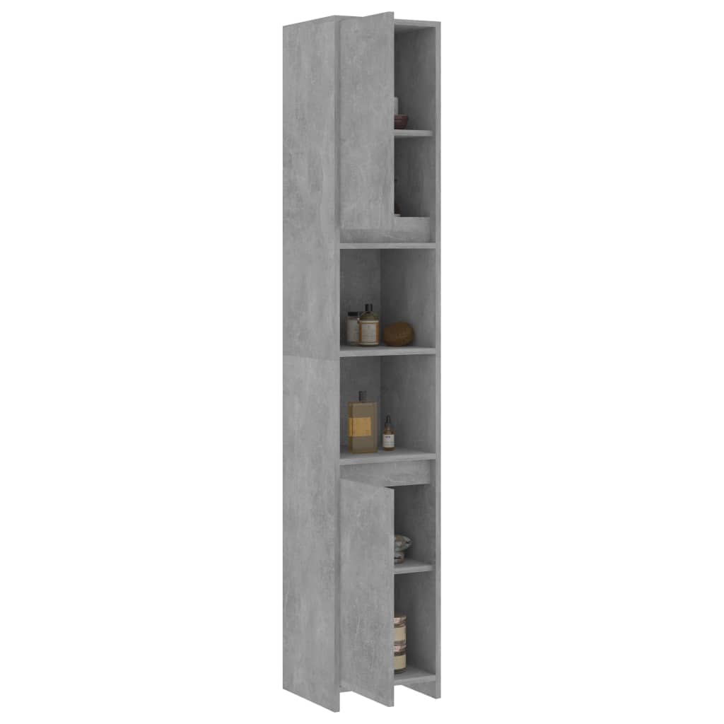 Mobile da Bagno Grigio Cemento 30x30x183,5 cm Legno Multistrato
