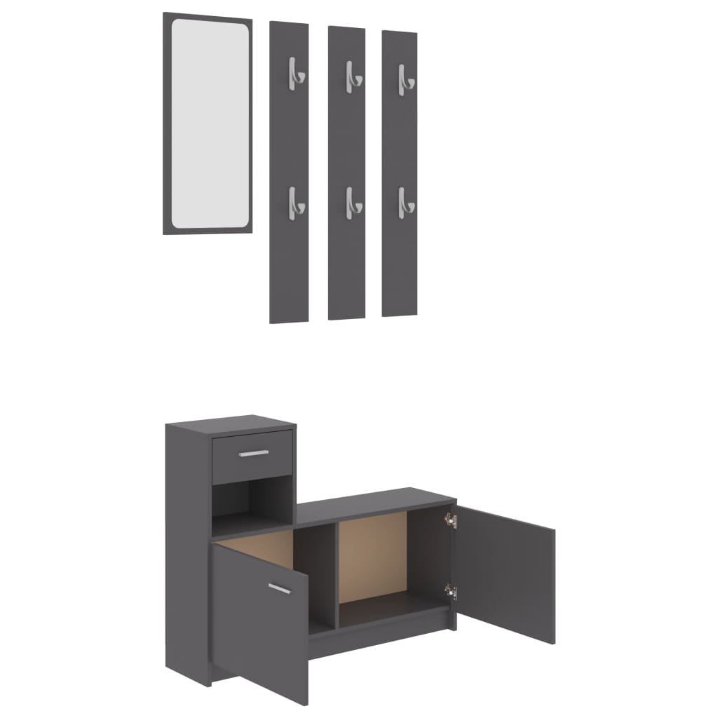 Mobile da Corridoio Grigio 100x25x76,5 cm Legno Multistrato