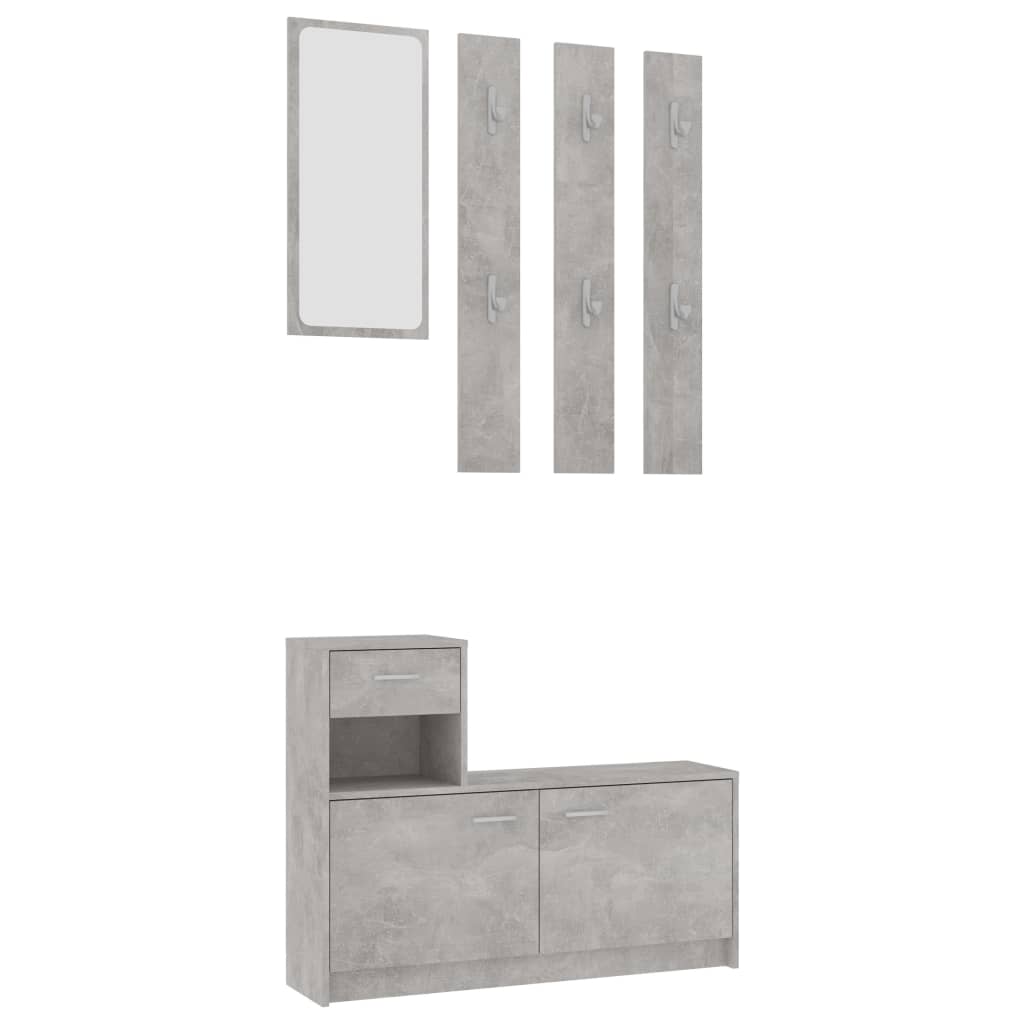 Mobile Corridoio Grigio Cemento 100x25x76,5cm Legno Multistrato
