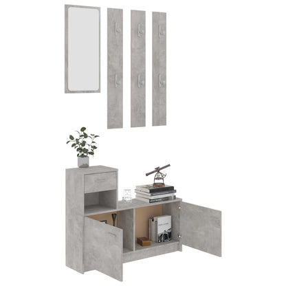 Mobile Corridoio Grigio Cemento 100x25x76,5cm Legno Multistrato