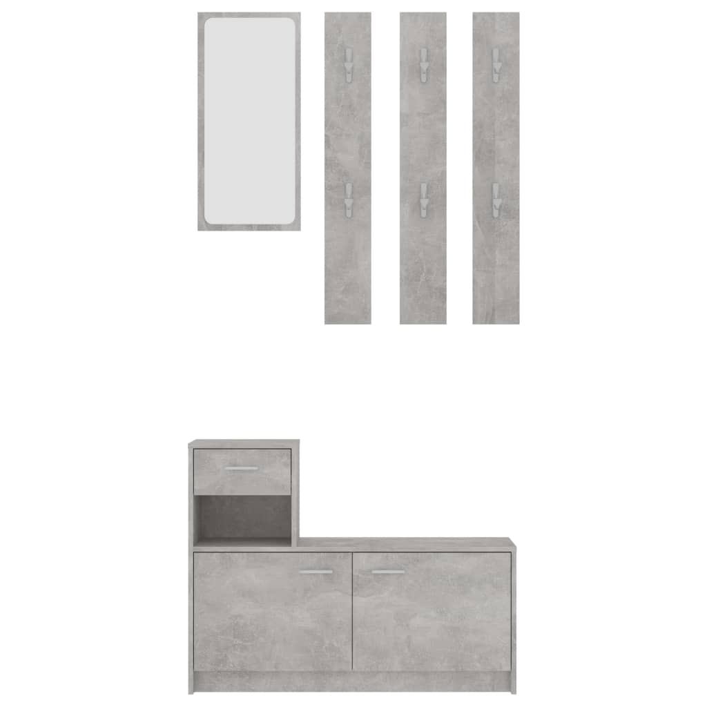 Mobile Corridoio Grigio Cemento 100x25x76,5cm Legno Multistrato