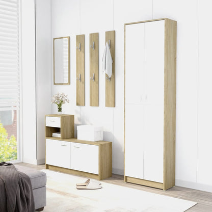 Armadio Corridoio Bianco Rovere Sonoma 55x25x189 cm Multistrato