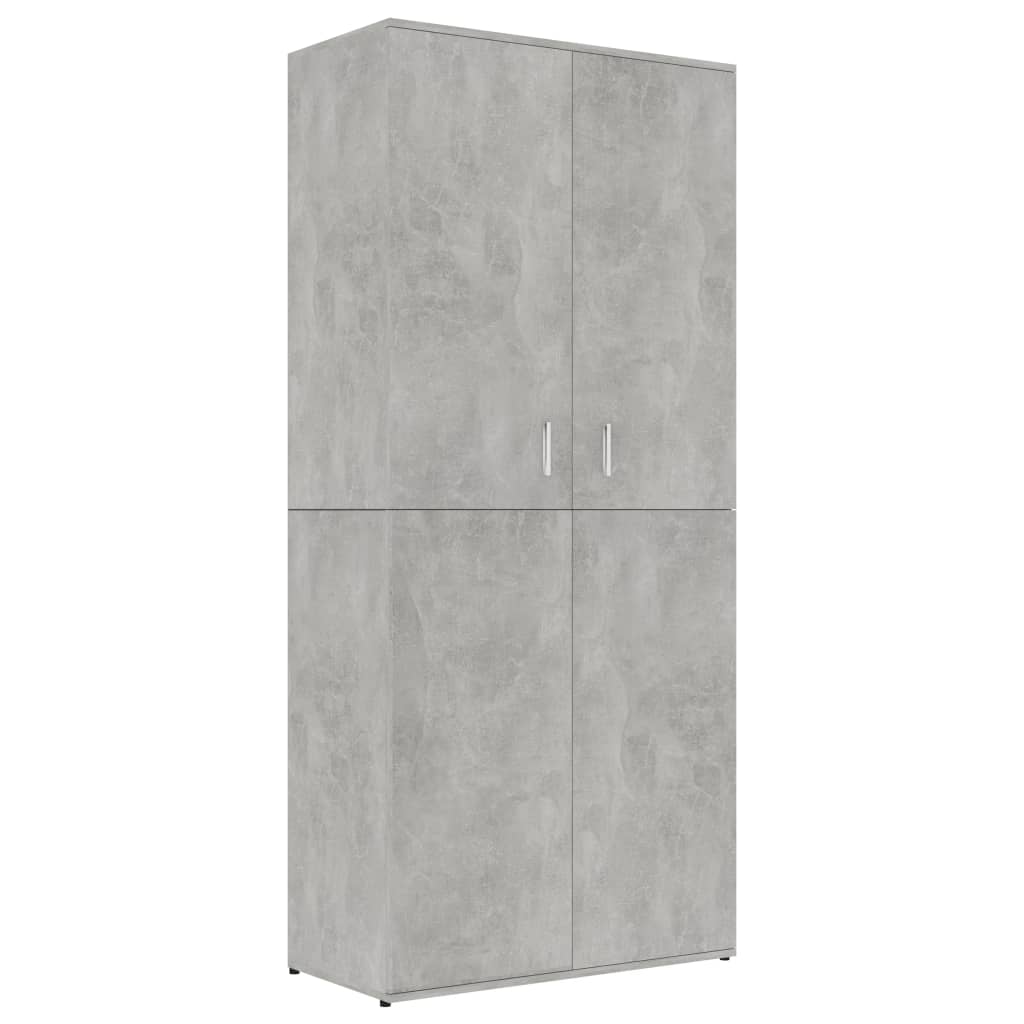 Scarpiera Grigio Cemento 80x39x178 cm in Legno Multistrato