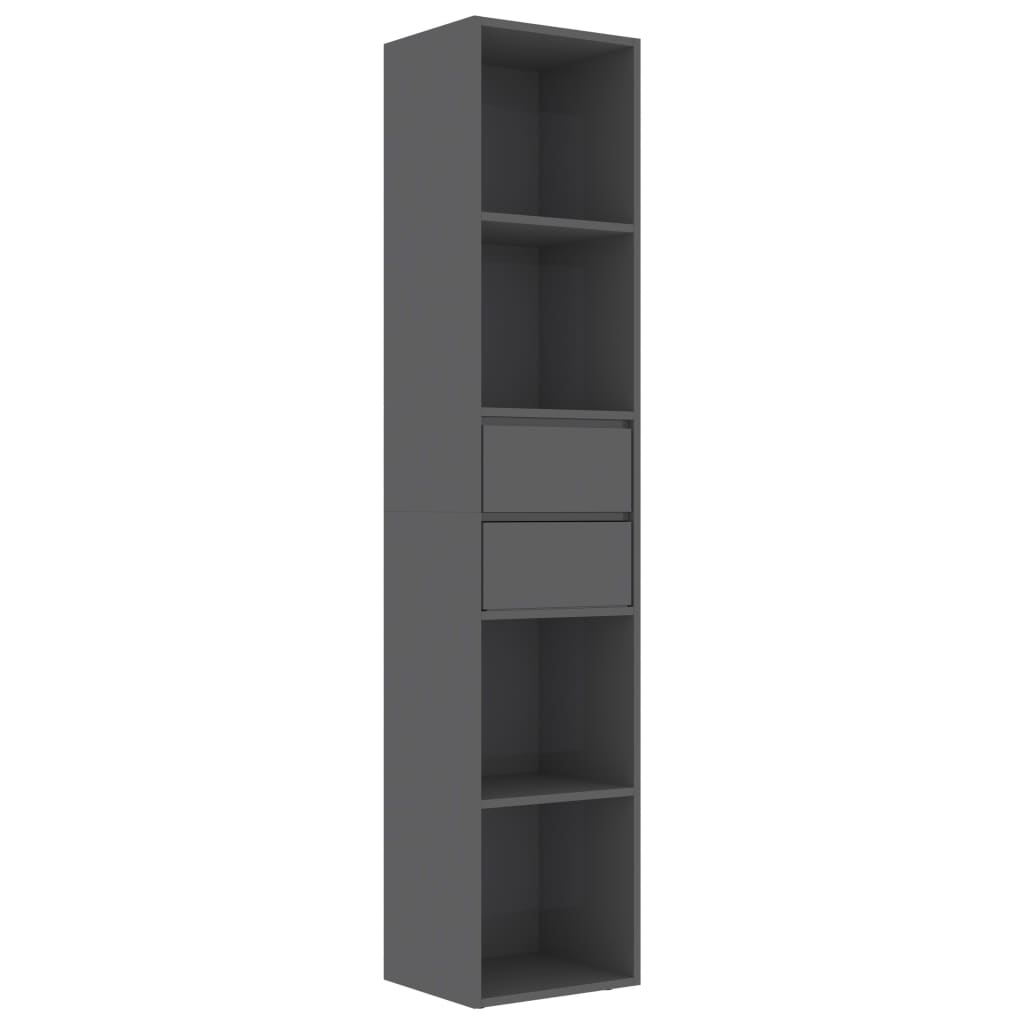 Libreria Grigio Lucido 36x30x171 cm in Legno Multistrato
