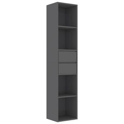 Libreria Grigio Lucido 36x30x171 cm in Legno Multistrato