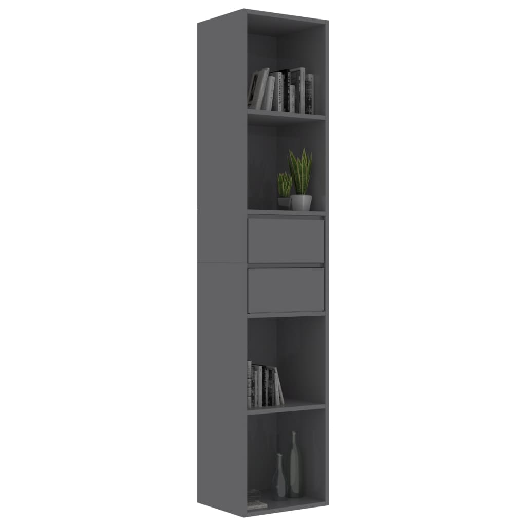 Libreria Grigio Lucido 36x30x171 cm in Legno Multistrato