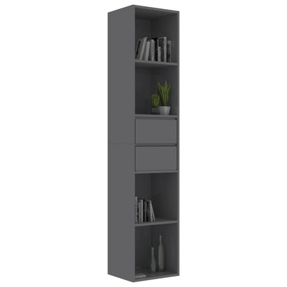 Libreria Grigio Lucido 36x30x171 cm in Legno Multistrato
