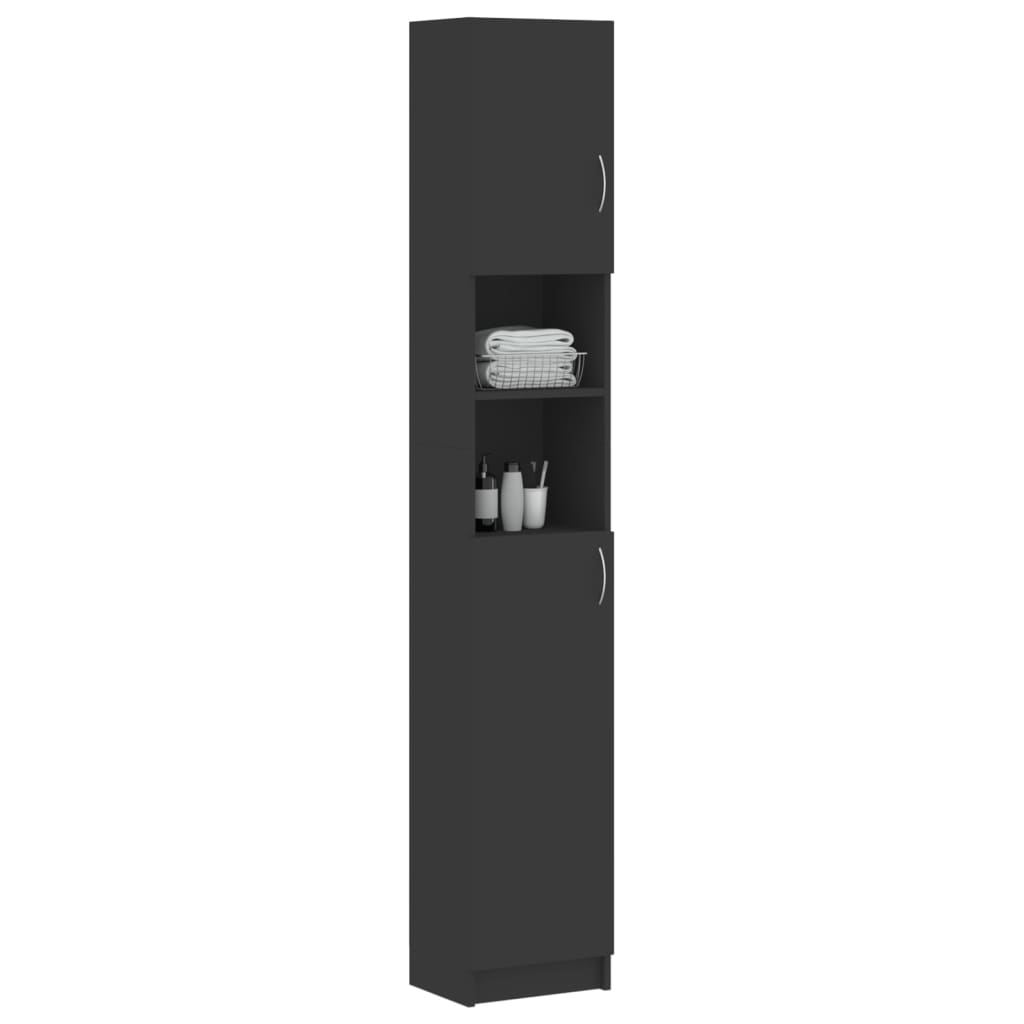 Mobile da Bagno Grigio 32x25,5x190 cm in Legno Multistrato