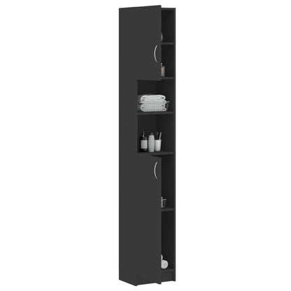 Mobile da Bagno Grigio 32x25,5x190 cm in Legno Multistrato