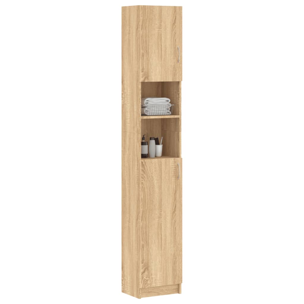 Mobile da Bagno Rovere Marrone 32x25,5x190 cm Legno Multistrato