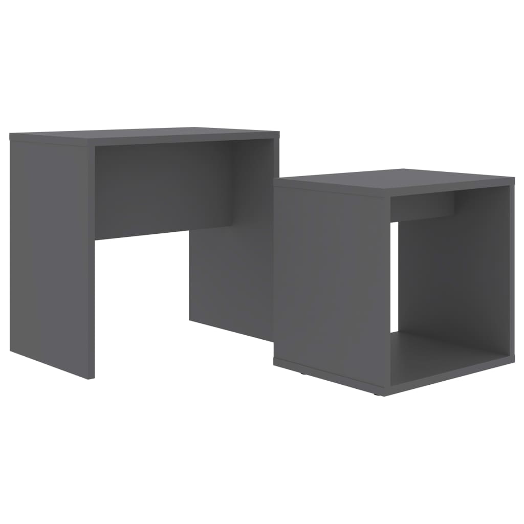 Set Tavolini da Salotto Grigio 48x30x45 cm in Legno Multistrato