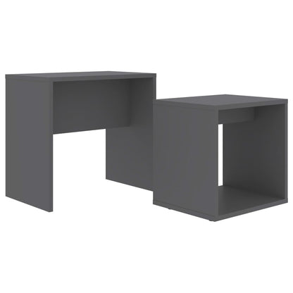 Set Tavolini da Salotto Grigio 48x30x45 cm in Legno Multistrato