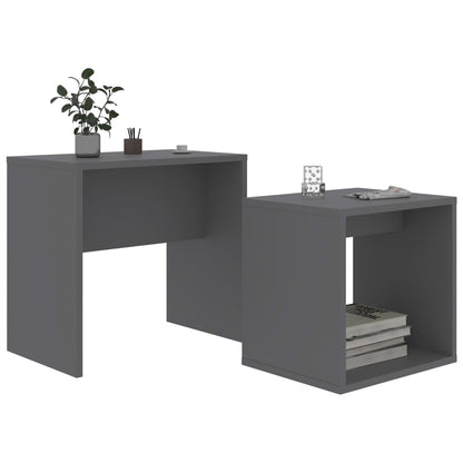 Set Tavolini da Salotto Grigio 48x30x45 cm in Legno Multistrato