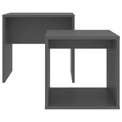 Set Tavolini da Salotto Grigio 48x30x45 cm in Legno Multistrato