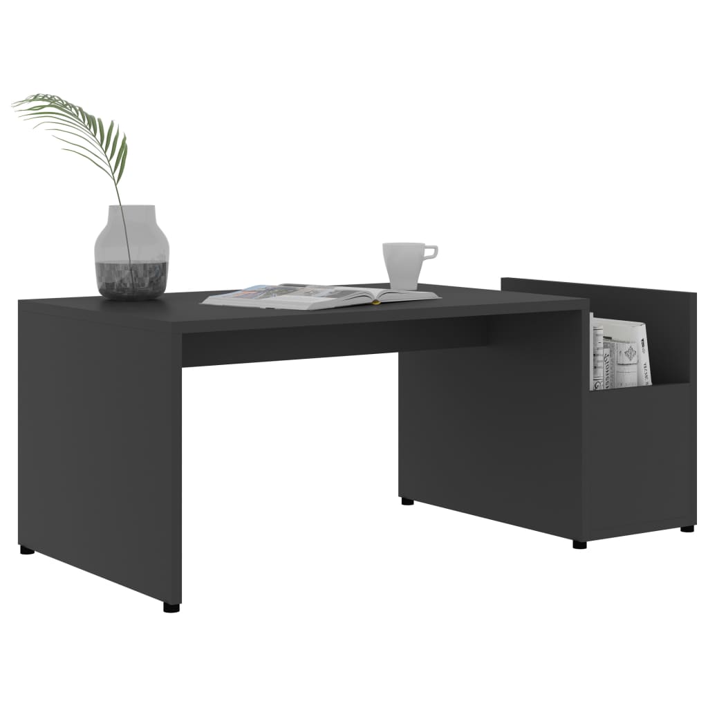 Tavolino da Salotto Grigio 90x45x35 cm in Legno Multistrato