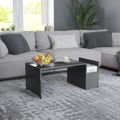 Tavolino da Salotto Grigio 90x45x35 cm in Legno Multistrato