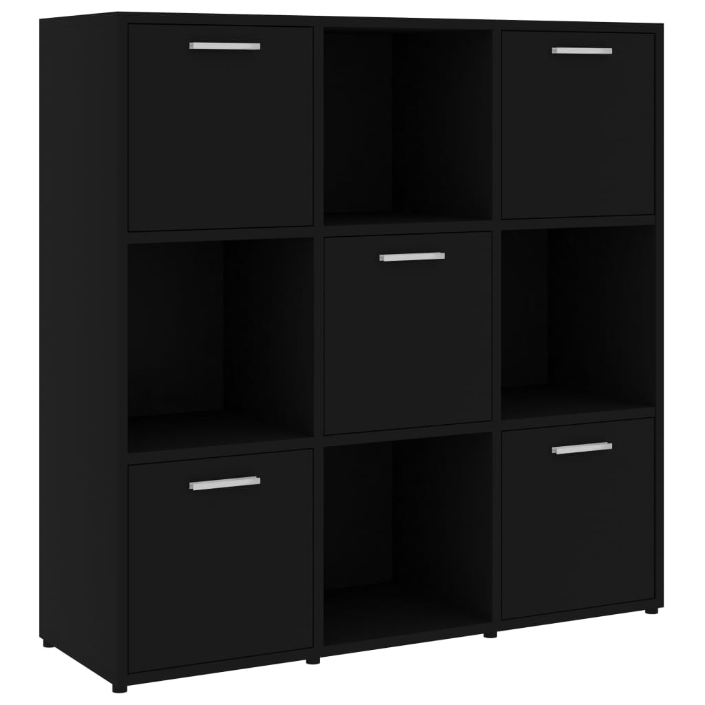 Libreria Nera 90x30x90 cm in Legno Multistrato