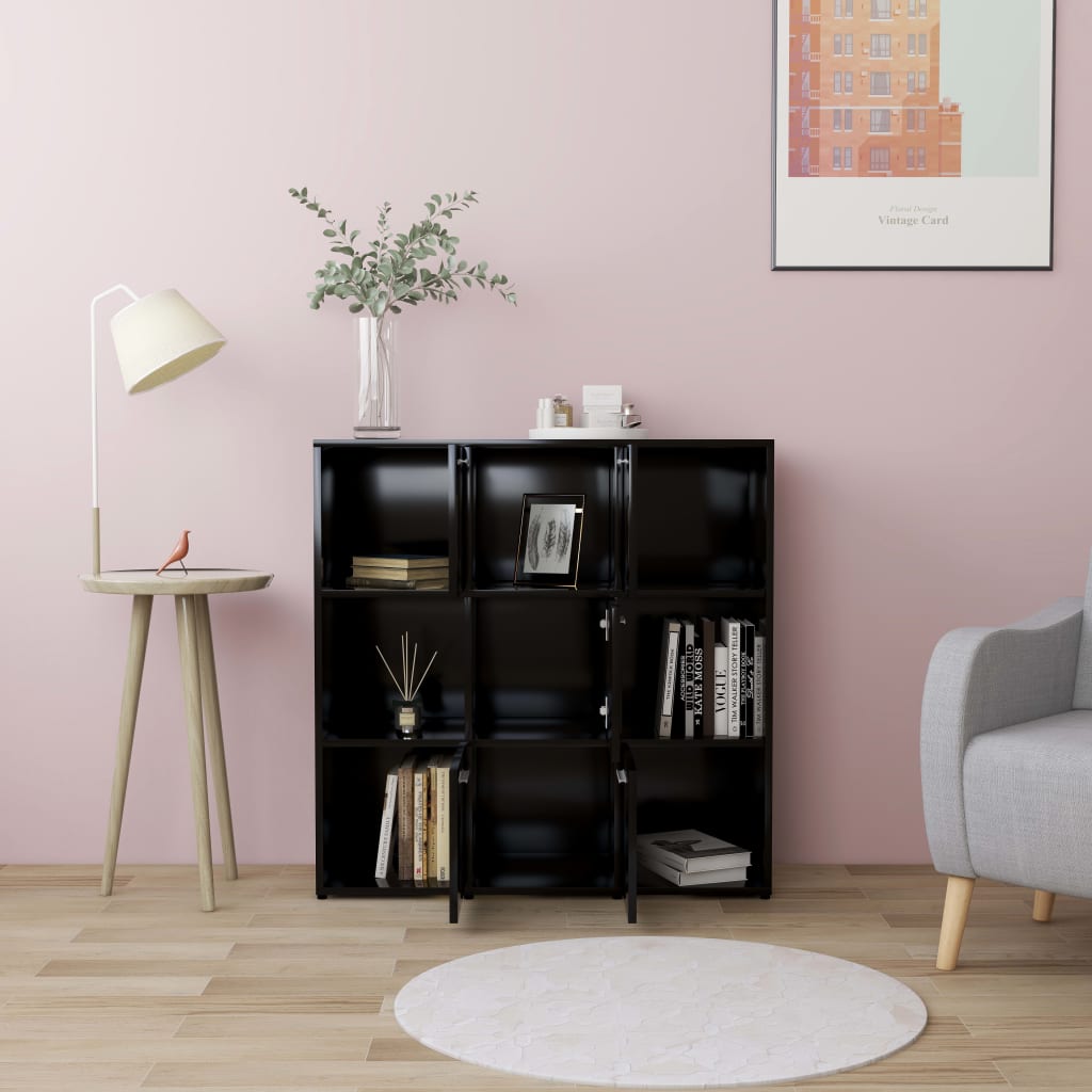 Libreria Nera 90x30x90 cm in Legno Multistrato