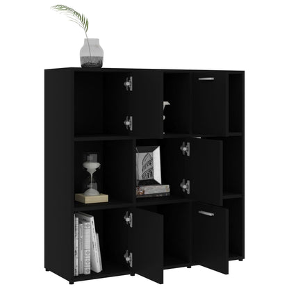 Libreria Nera 90x30x90 cm in Legno Multistrato