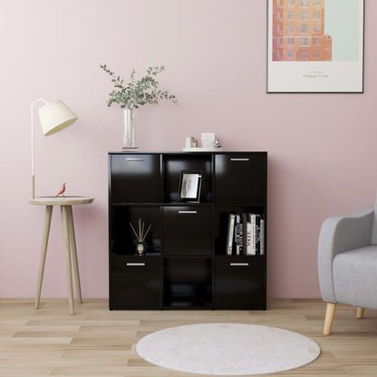 Libreria Nera 90x30x90 cm in Legno Multistrato