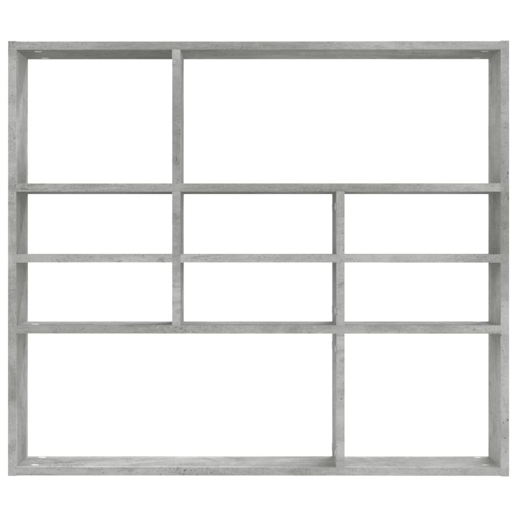 Scaffale a Parete Grigio Cemento 90x16x78 cm Legno Multistrato