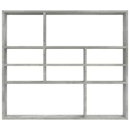 Scaffale a Parete Grigio Cemento 90x16x78 cm Legno Multistrato