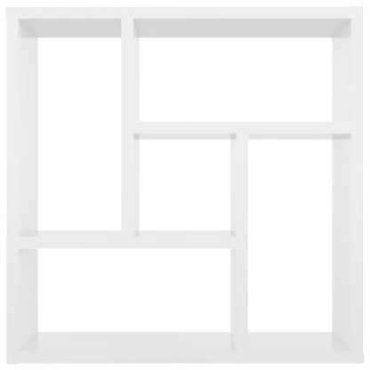 Scaffale Parete Bianco Lucido 45,1x16x45,1 cm Legno Multistrato