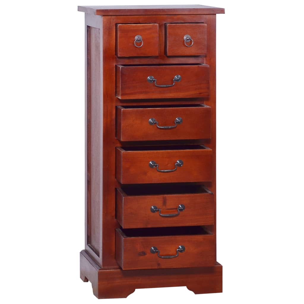 Cassettiera Marrone Classico 45x35x100 cm in Massello di Mogano