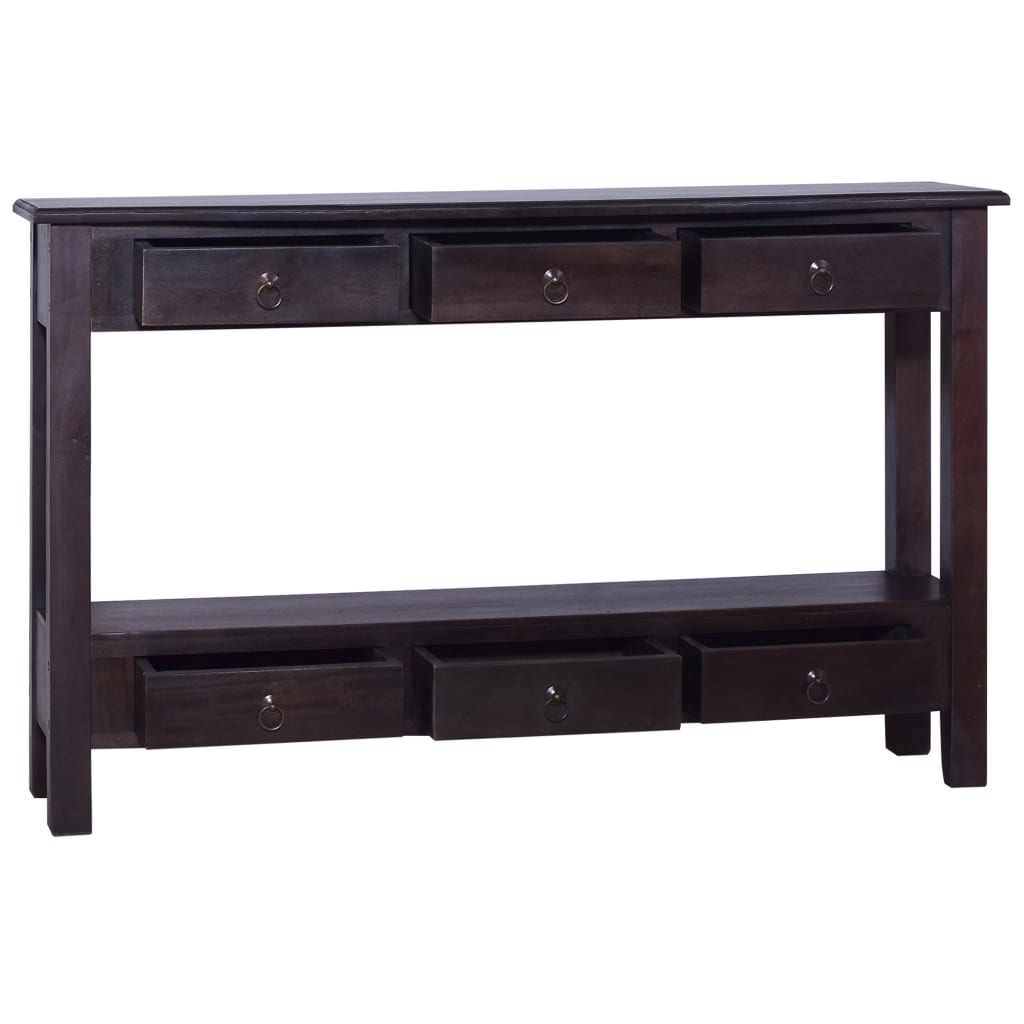 Tavolo Consolle Caffè Nero Chiaro 120x30x75 cm Legno di Mogano