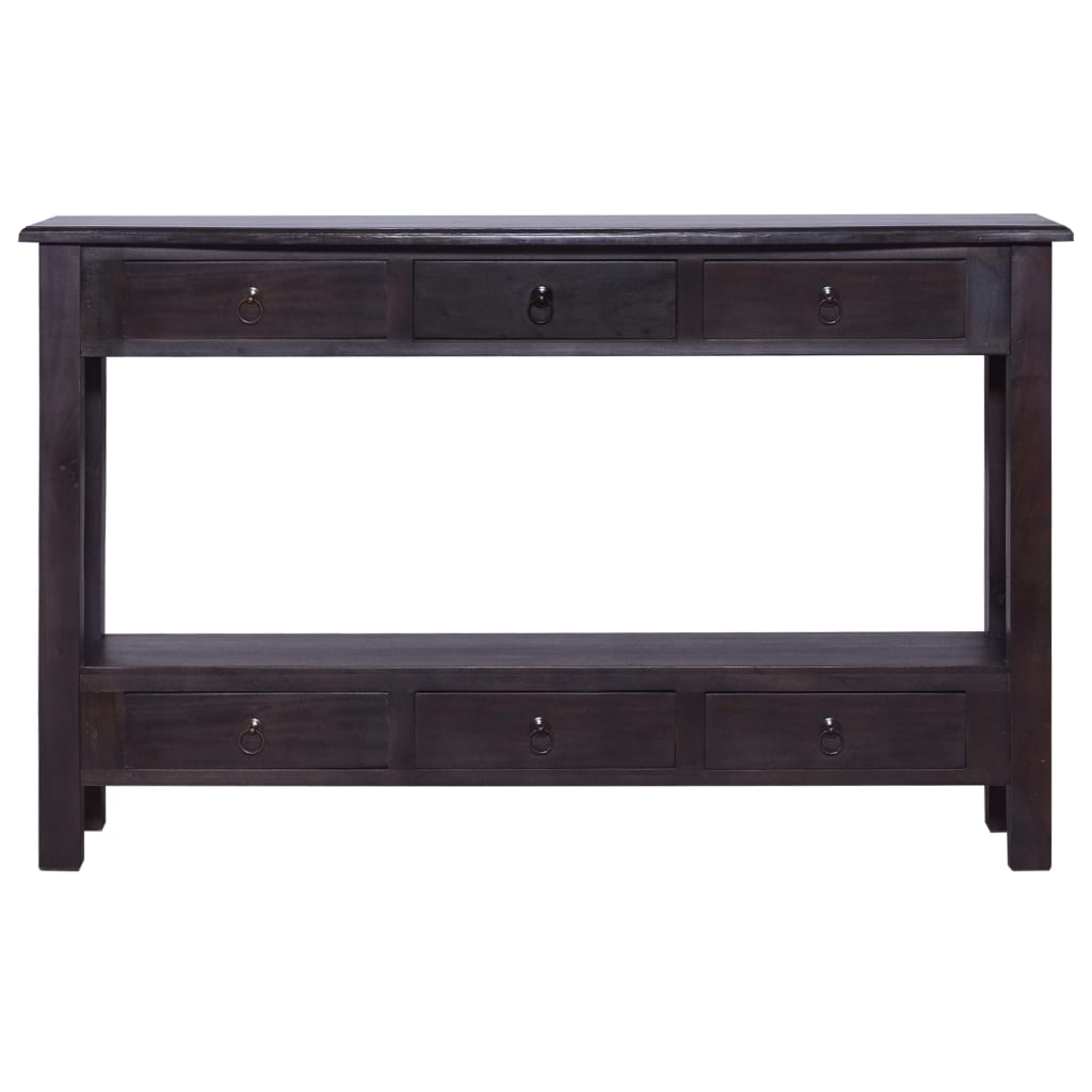 Tavolo Consolle Caffè Nero Chiaro 120x30x75 cm Legno di Mogano