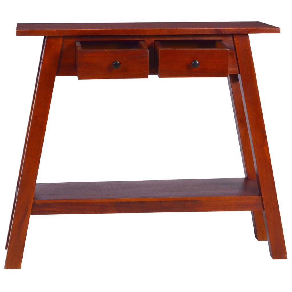 Tavolo Consolle Classico Marrone 90x30x75 cm Massello di Mogano