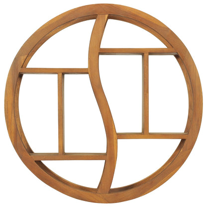 Mensola Yin Yang 60x15x60 cm in Legno Massello di Teak