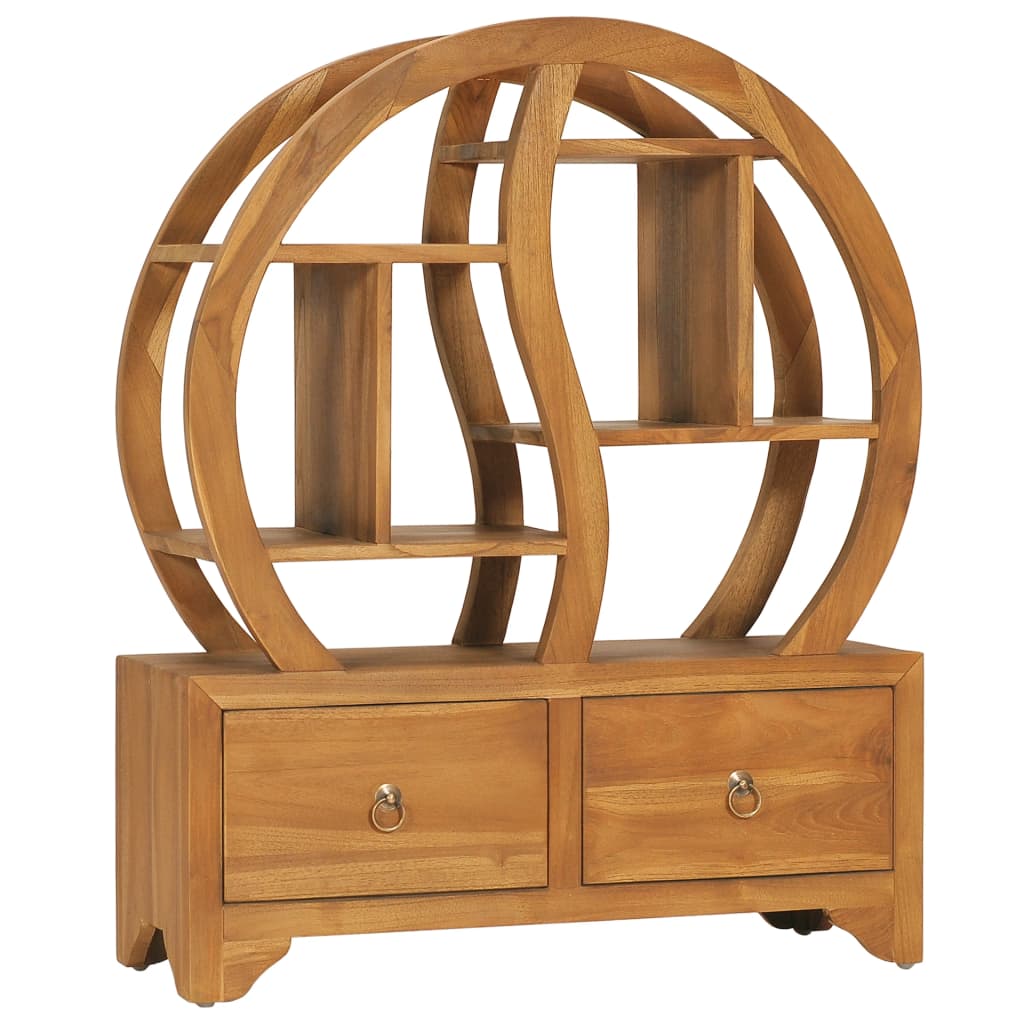 Armadietto con Mensola Yin Yang 68x26x83 cm in Legno di Teak
