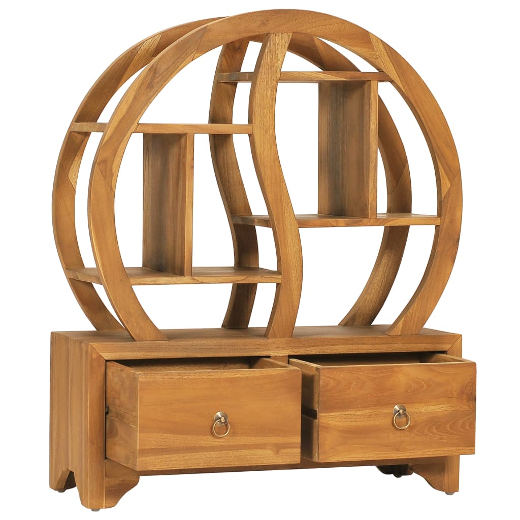 Armadietto con Mensola Yin Yang 68x26x83 cm in Legno di Teak