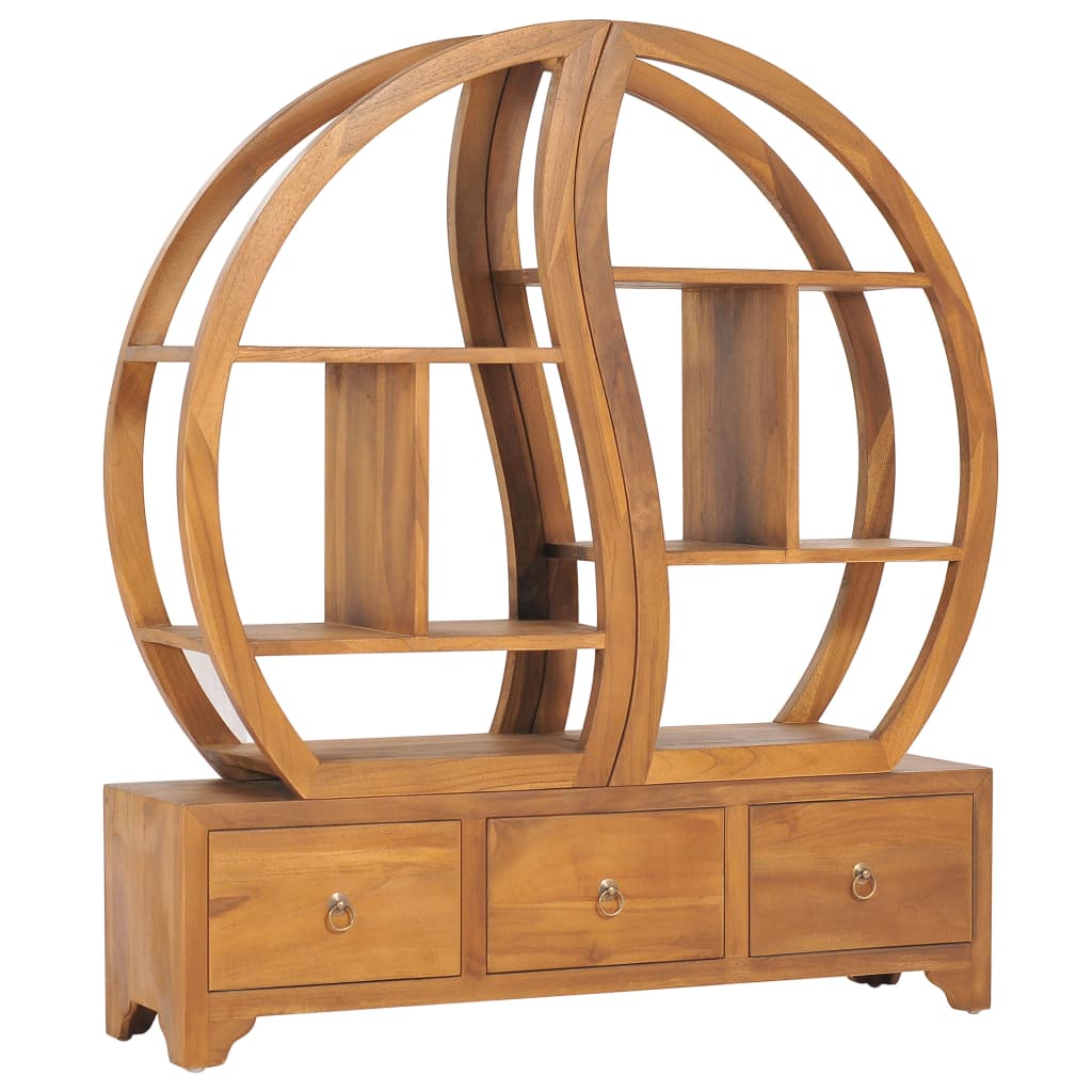 Armadietto con Mensola Yin Yang 100x26x112 cm in Legno di Teak
