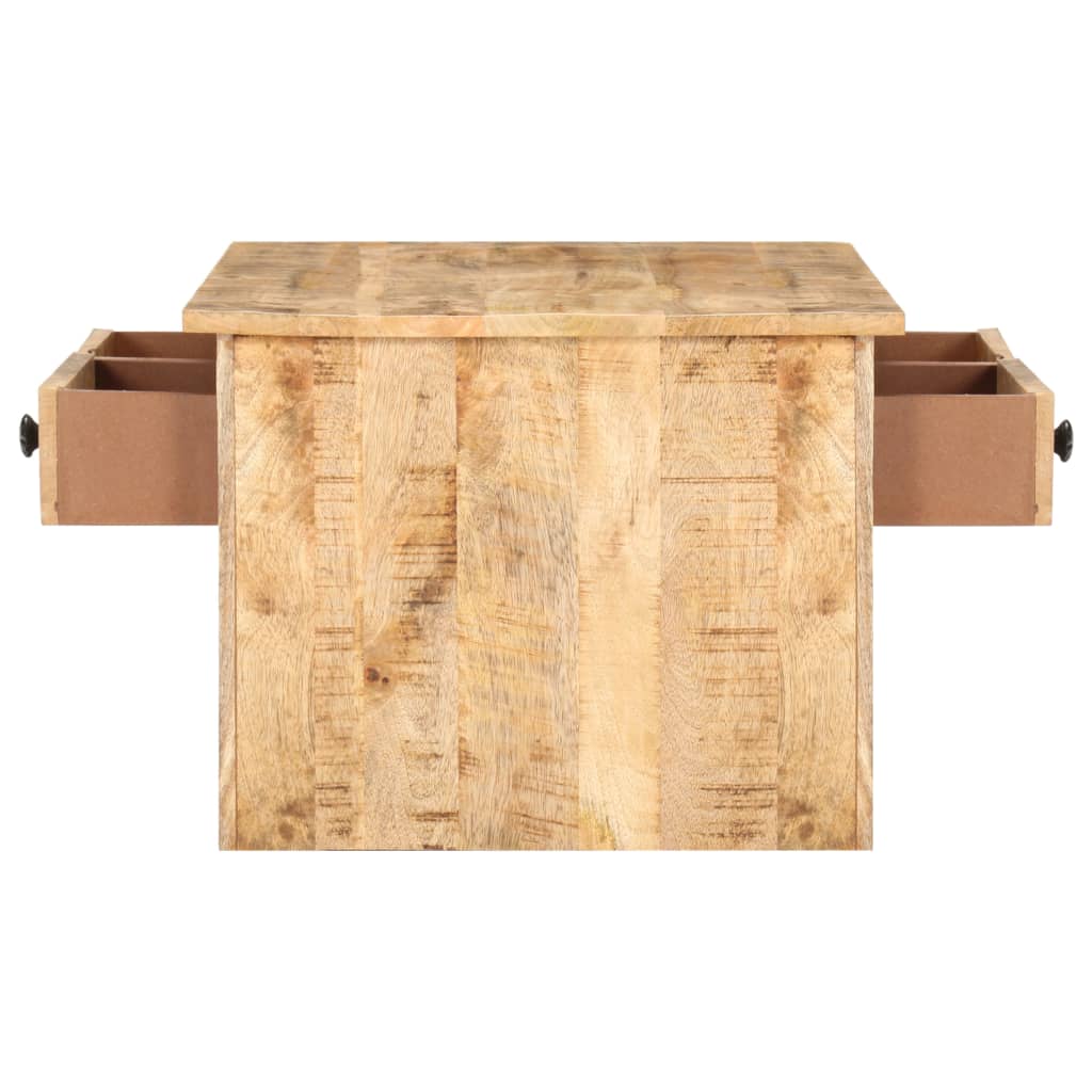 Tavolino da Salotto 88x50x38 cm in Legno di Mango Grezzo