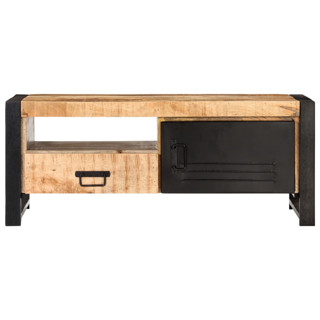Tavolino da Salotto 100x50x40 cm in Legno Grezzo di Mango