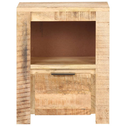 Comodino 40x30x50 cm in Legno Massello di Mango Grezzo