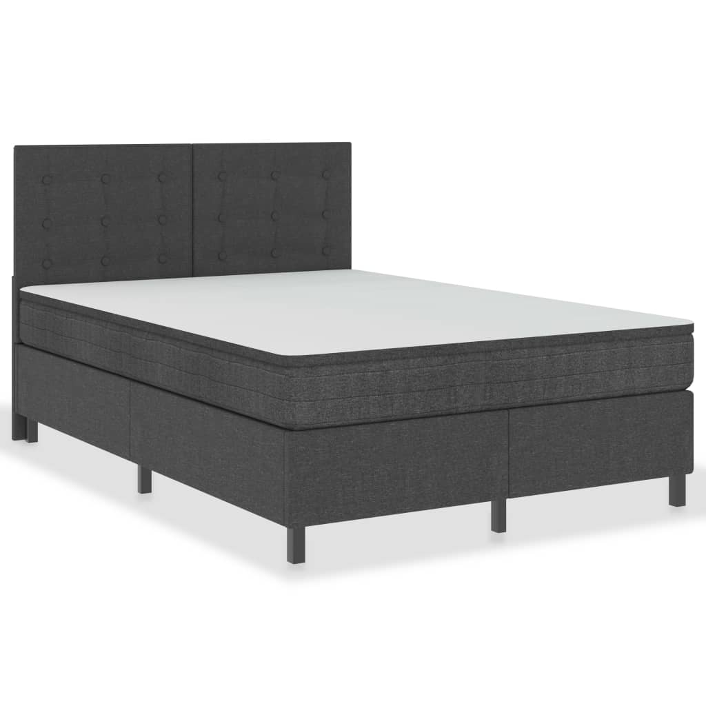 Letto a Molle Grigio Scuro in Tessuto 140x200 cm
