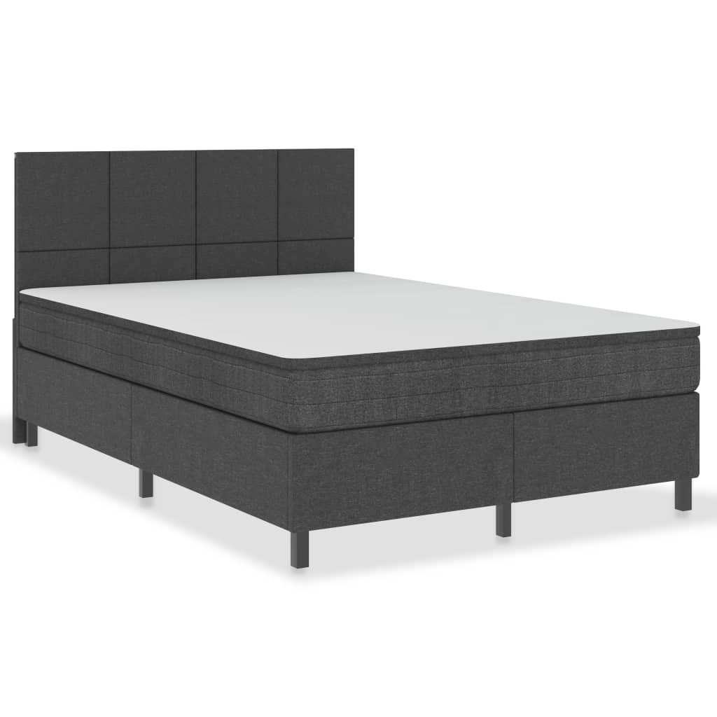 Letto a Molle Grigio Scuro in Tessuto 140x200 cm