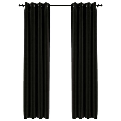 Tende Oscuranti Effetto Lino 2 pz Antracite 140x245 cm