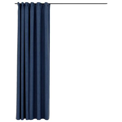 Tende Oscuranti con Ganci Effetto Lino Blu 290x245 cm