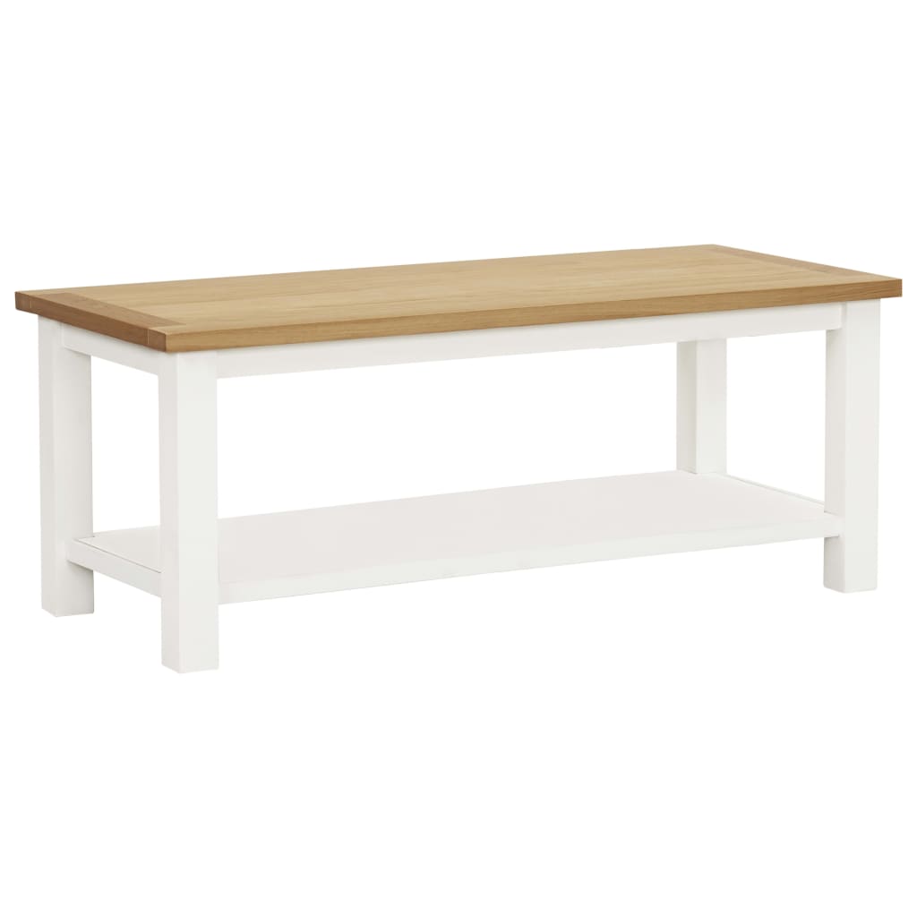Tavolino da Salotto 110x55x40 cm in Legno Massello di Rovere